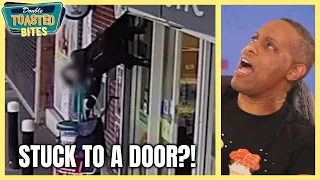 WOMAN GOES VIRAL ON TIKTOK FOR GETTING STUCK TO A SECURITY DOOR | Double Toasted Bites