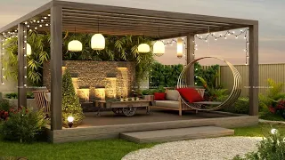 100 Modern Backyard Patio Design Ideas 2024 Rooftop Pergola Design | Garden Outdoor Seating Designs