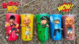 Menemukan Mainan BoboiBoy Galaxy Blaze, Air, Gempa, Yaya, Fang dan Minuman BOBA di sawah 😍 | Eps061