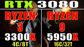 RYZEN 3 3300X vs RYZEN 9 5950X || RTX 3080 @ 10GB || PC GAMES TEST ||