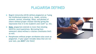 Avoiding Plagiarism