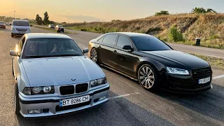 OBYČEJNÝ CHLAP na BMW e36 turbo vs Audi A8 st3, BMW 440 st2, Outlander 500hp