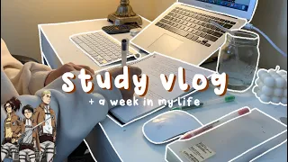 STUDY VLOG | a productive & realistic college week in my life | exam results and watching aot🧚🏼