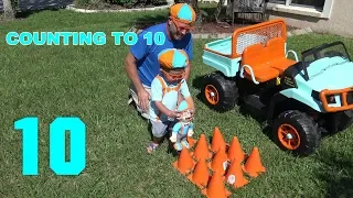 Daddy and Son Dressed as Blippi Count to 10