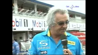 F1 Germania 2005 - Stella Bruno intervista Flavio Briatore dopo il Gran Premio