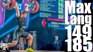 Max Lang (77kg Germany) 149kg Snatch 185kg Clean and Jerk - 2017 weightlifting worlds