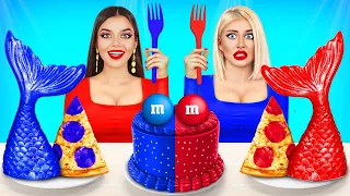 Red Food vs Blue Food Challenge | Mukbang with Only One Color Sweets by RATATA POWER