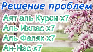 Аятуль Курси, суры аль Ихлас, аль Фаляк, ан Нас х7 избавление от проблем и болезней Ин Шаа Аллаh☝️🤲