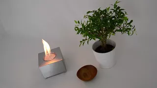 Cube tabletop bio fire in steel BIO 20 246