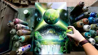 Green BLITZ - SPRAY PAINT ART by Skech