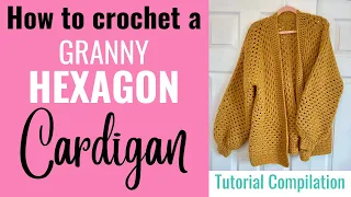 How to Crochet a Granny Hexagon Cardigan | TIKTOK COMPILATION