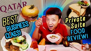 WORLD'S BEST BUSINESS CLASS! Qatar Airways PRIVATE SUITE Food Review