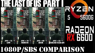 The Last of Us Part I || RX 6600 || R5 5600G || 1080p || Low/Med/High/RE-Bar ||