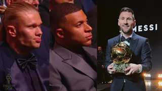 Haaland and Mbappe Reaction After Messi Winning The Ballon d'Or 2023 !