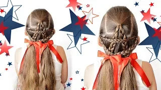 4th of July Easy Star Braided Hairstyle