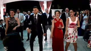 Wedding surprise groomsmen dance