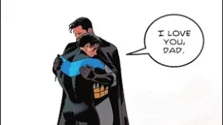 Dick Grayson/Nightwing le dice papá a Bruce Wayne/Batman