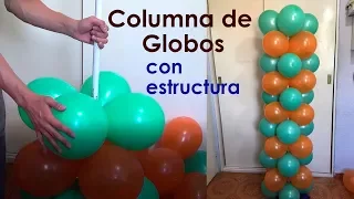 Columna de Globos con Estructura (dos colores)