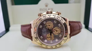 Редкий гость Rolex Daytona 116518 DKYMBR желтое золото на ремешке!