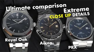 Ultimate comparison (終極比較片) / Royal Oak vs Aikon vs PRX / extreme close up details / 4K