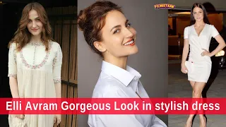 Elli Avram Gorgeous Look in stylish dress spotted at pooja films office | FILMISTAAN