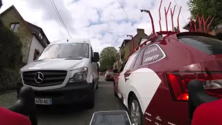 Joaquim Rodriguez checks the Mur de Huy