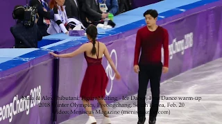 Maia & Alex Shibutani: Ice Dance Figure Skating Free Dance warm-up - 2018 Winter Olympics