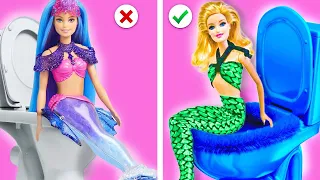 ¡La Sirena Se Está Escondiendo En El INODORO! || Trucos Creativos Para Padres, Inodoro De Sirena