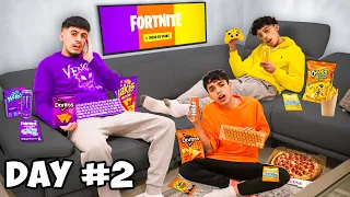 Last To Stop Playing Fortnite With COLORED GAMING SETUP Wins V-Bucks w/ Brothers!