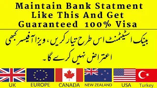 How To Maintain Bank Statement For Visa ||Bank Account Statment For Schengen Visa Success ||