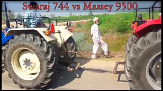 Swaraj 744 vs Massey Ferguson 9500 new tractor tochan in Haryana