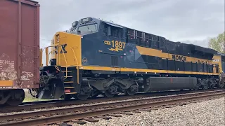 CSX 5305 Leads CSX M492 NB Manifest Train With CSXT 1897 Monon Heritage Unit in Trail Florence SC