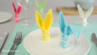 How to Fold a Bunny Napkin - Easter Craft Ideas #1