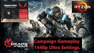 AMD Vega 56 Nano and Ryzen 7 1700 Gears of War 4 1440p ULTRA Settings Gameplay