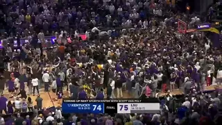 LSU hits wild buzzer beater to upset #17 Kentucky and fans storm the court