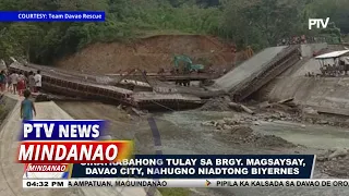 Ginatrabahong tulay sa Brgy. Magsaysay, Davao City, nahugno niadtong Biyernes