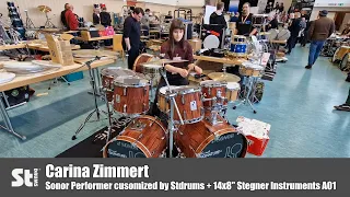 Carina Zimmert testing our Sonor kit at Vintage & Custom Drum Meeting