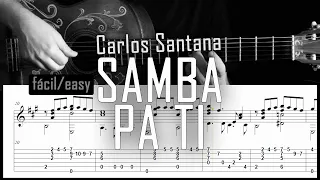 Samba pa ti (Carlos Santana) - Fingerstyle guitar -  Arreglo solista con partitura y tablatura