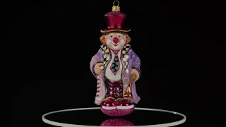 Clown in a Purple Coat by Renifer - Glass Christmas Ornament from Poland