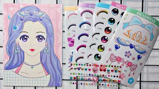 [ToyASMR] Makeup Lovely 05, sticker makeup 👄💄#paperdiy #asmr