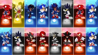 Sonic 🆚 Shadow 🆚 Knuckles 🆚 Amy 🆚 Tails 🆚 Dark Sonic 🆚 Blaze 🆚 Rouge | Sonic Team Tiles Hop EDM Rush