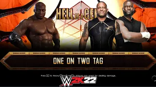 WWE 2K22 Bobby Lashley VS. MVP & Omos - Handicap Match - Hell In A Cell 2022