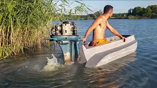 ЛОДКА ИЗ КОЛЯСКИ МОТОЦИКЛА ИЖ и ВИХРЬ 20. ЧАСТЬ 2  BOAT FROM MOTORCYCLE SIDECAR. PART 2