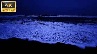 Ocean Waves For Deep Sleeping - Fall Asleep Instantly With Big Waves Sounds In The Night - 4K Video
