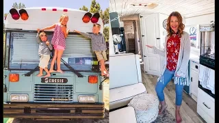 Family Of 5 Sold Everything & Moved Into A School Bus Conversion - Built In Mobile Salon Business