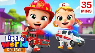Feuerwehr, Krankenwagen | Kinderlieder für Kleinkinder | Little World Deutsch