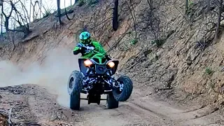 Yamaha Raptor 700 ATV Trail Riding ( First Ride on the Dirt Trails with the New Four Wheeler )