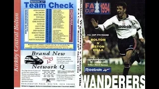 Bolton Wanderers 1 Aston Villa 0 - FA Cup 5th Rd - 20th Feb 1994