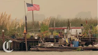 Old Man Lives on Floating Fortress on the California Delta