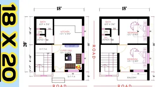 Small House Plan 18X20 || 2Bhk 18X20 House Plan || 18X20 East Face House Plan